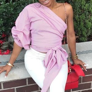 Red & white stripped blouse